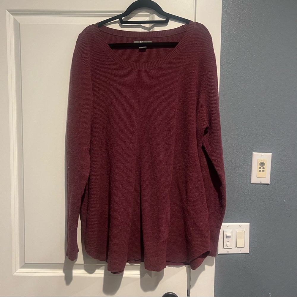 Natural Reflections Burgundy Knit Tunic Sweater